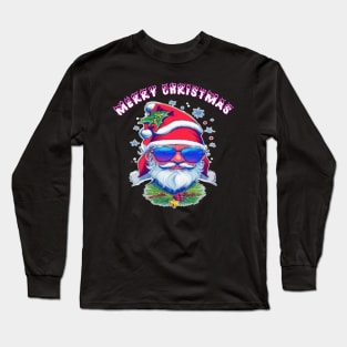 cute Santa Claus in sunglasses Long Sleeve T-Shirt